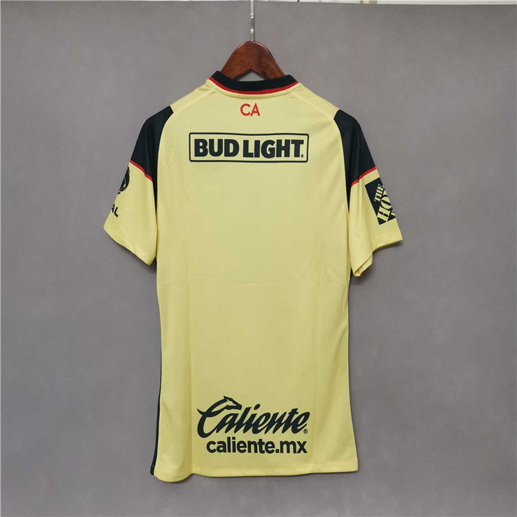 Club America 21-22 Home Yellow Soccer Jersey Football Shirt - Click Image to Close